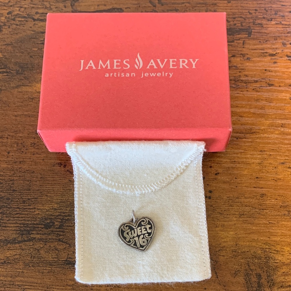 James Avery Sweet 16 Heart Pendant in Silver